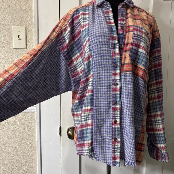 BDG Multicolor Plaid Patchwork Shirt - Picture 7 of 14